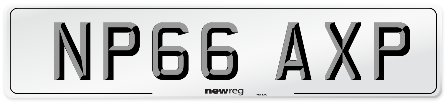 NP66 AXP Number Plate from New Reg